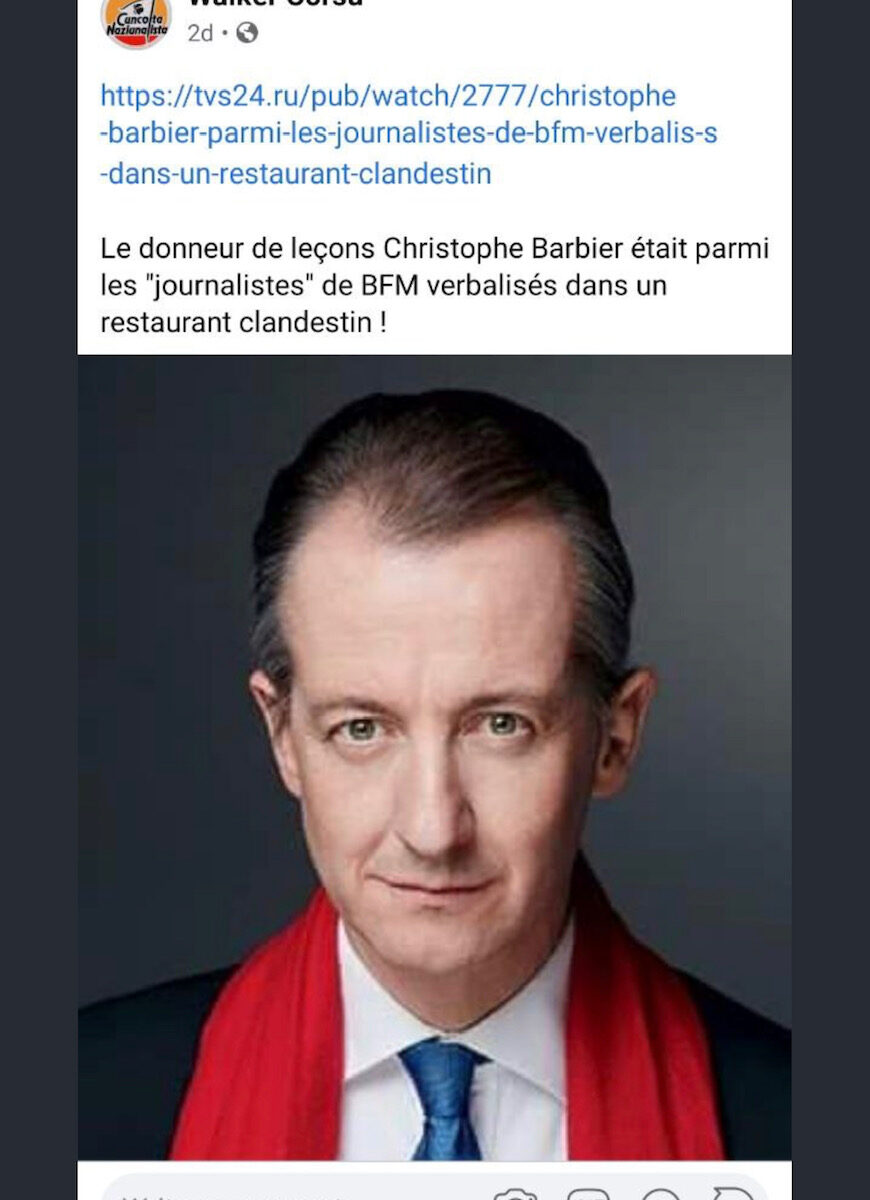 Christophe barbier de BFM TV mange dans un restaurant clandestin