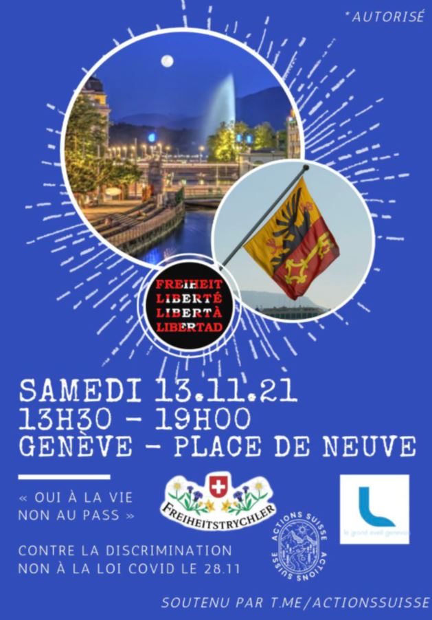 Manifestation 13 novembre 2021 à Genève