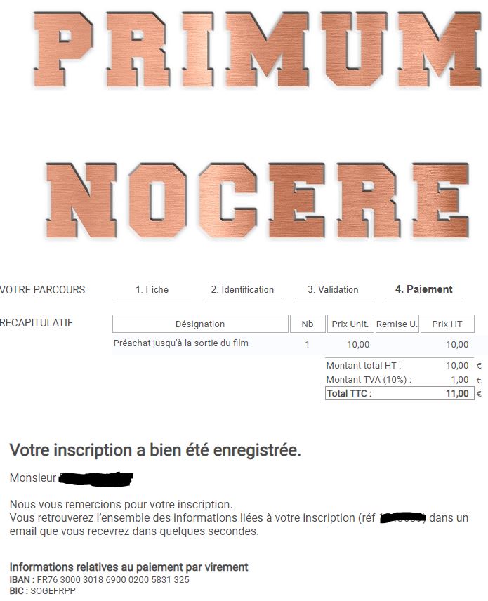 Commande du film