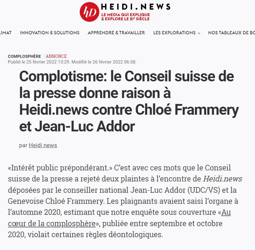 Jugement favorable à Heidi News