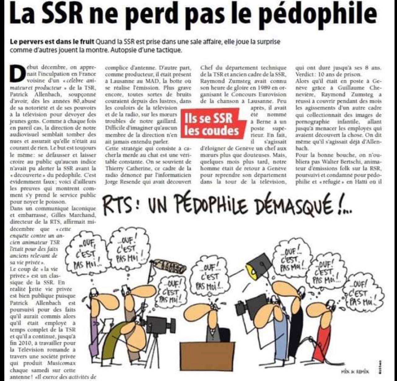 Pédophilie à la Télévision Suisse