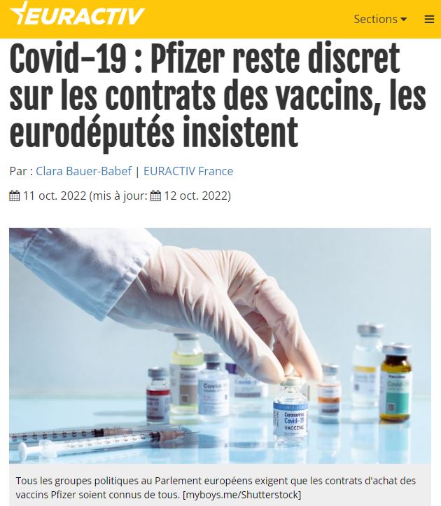 Contrat Pfizer Secret