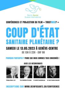 Conférence du 13.05.2023 à Genève sur le coup d'Etat de l'OMS