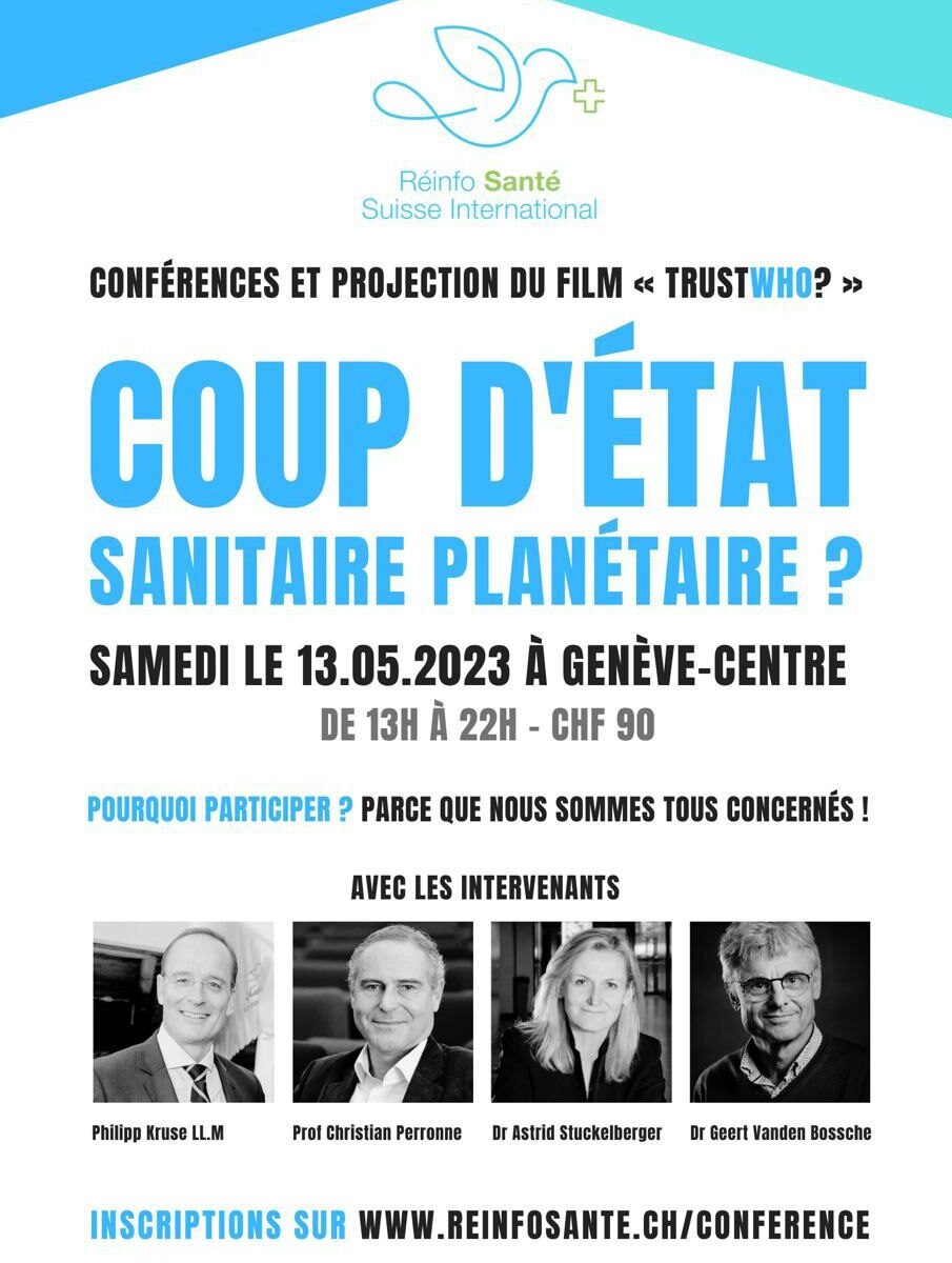 Conférence du 13.05.2023 à Genève sur le coup d'Etat de l'OMS